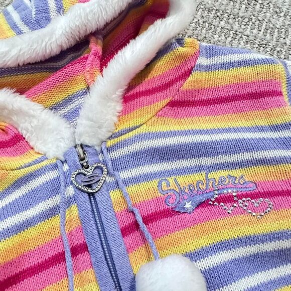 Y2K Striped Zip Up Cropped Sweater Indie Sleaze Coquette Brandy Vibes PINTEREST - Picture 5 of 8